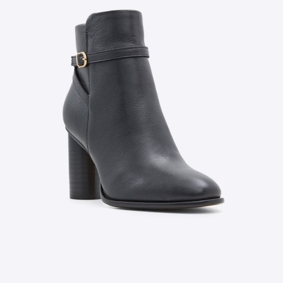 Draper James black leather heeled tegan booties boots size 10 new - Picture 1 of 5